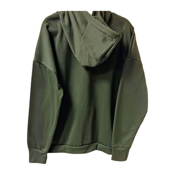 BEBE SPORT Plus Size Women's Forest Green Solid Stripe Logo Hoodie NWT - Picture 9 of 14